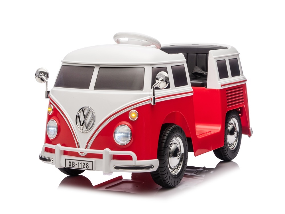 xb1128-volkswagen-bus-elektrische-kinderauto-accu.jpg Volkswagen T1 Classic Bus, 12-Volt Children's Car With Rubber Tires And More! - Slika 1